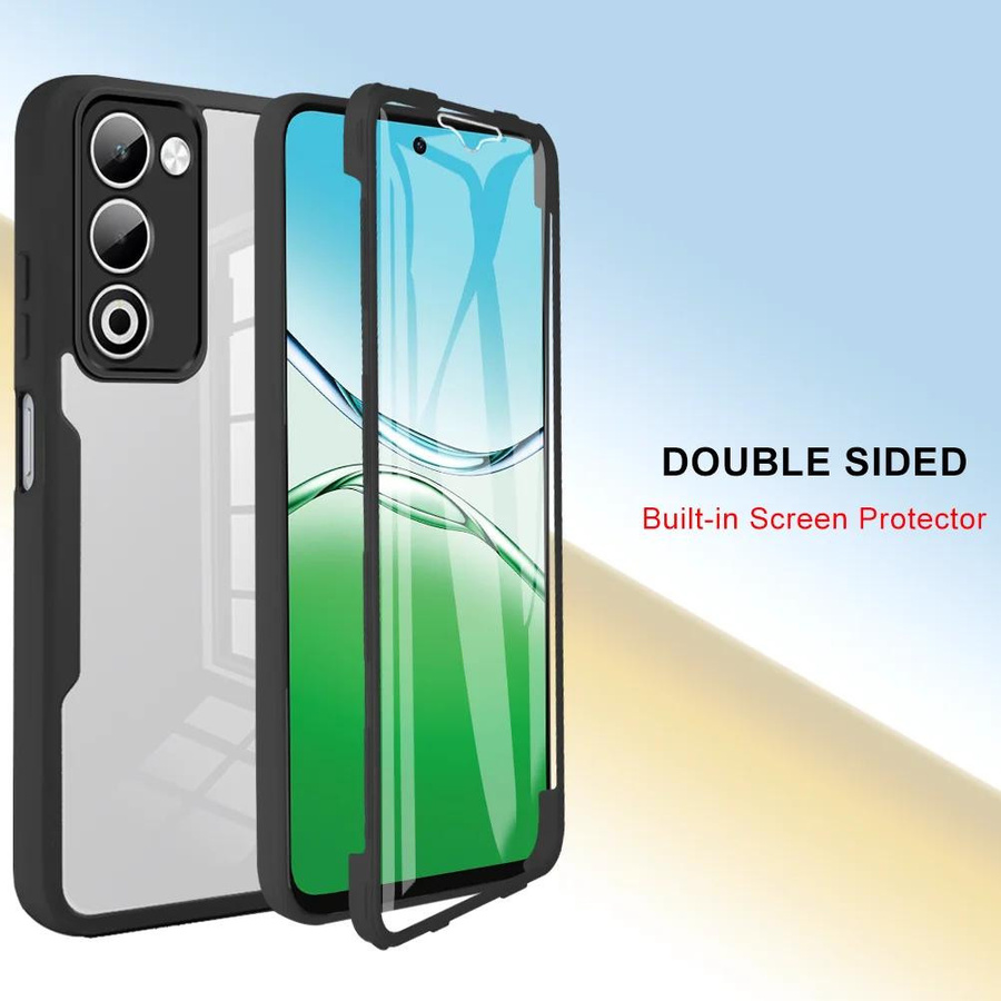 Stoßfeste 360 Grad Vollkörperschutz Handyhülle mit integriertem Displayschutz für OPPO A5 5G in Transparent - Bild 2