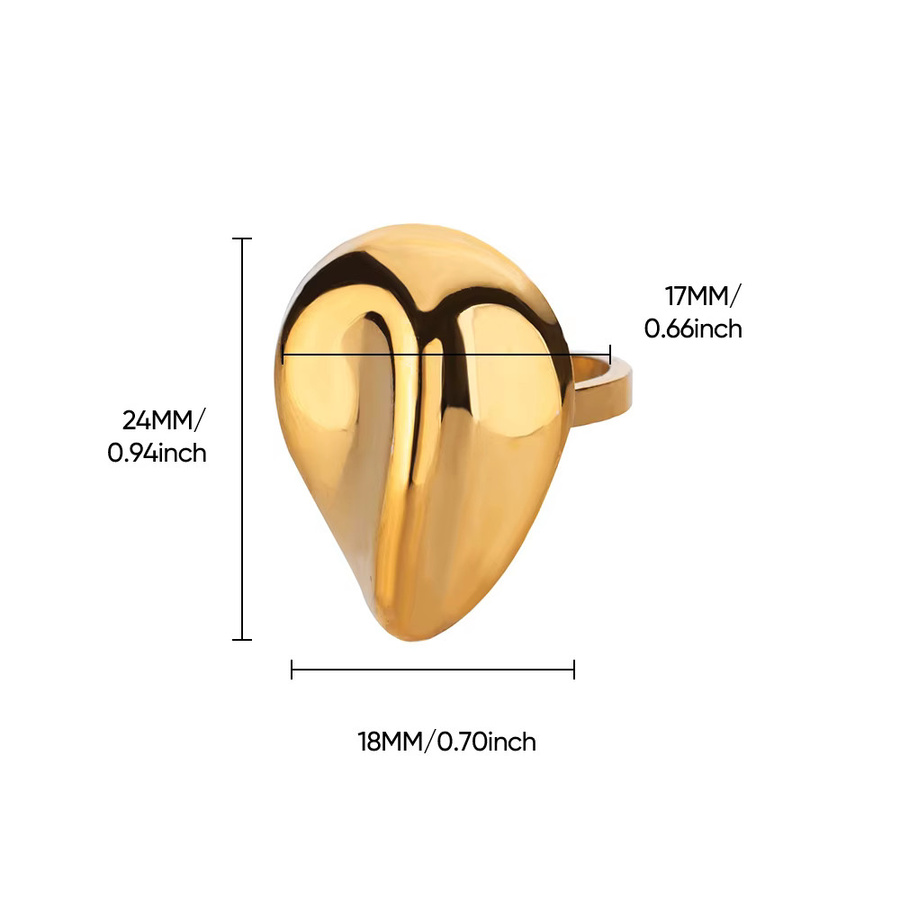 HPTOTMG Ring, Edelstahl, Gold, herzförmig, Unisex - Bild 2