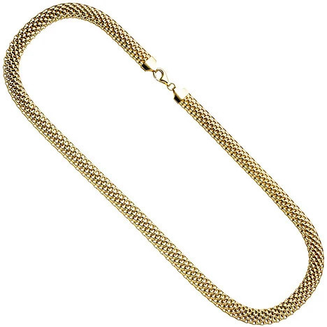 Colfem Collier Statement Halskette, 925 Sterling Silber, gold vergoldet, 45 cm, Unisex - Bild 1