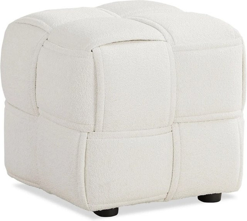 Homestyle4u Sitzhocker Beige Bouclé Sitzwürfel Polsterhocker B/T/H: 46 x 41 x 41 cm