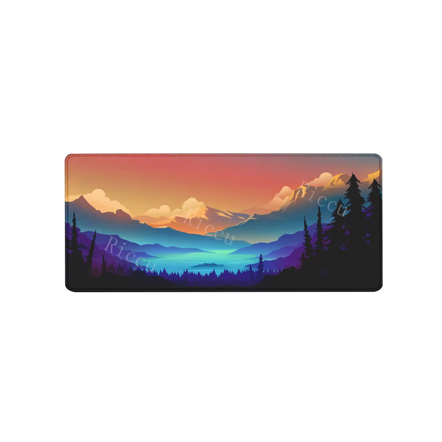 Riccu XXL Gaming Mauspad mit Landschaftsdesign in Multicolour, rutschfeste Schreibtischunterlage mit HD-Druck, B/T: 90 x 40 cm - Bild 5