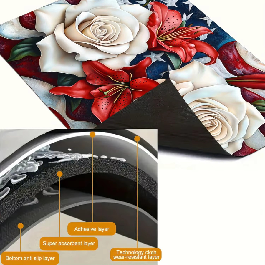 Rose Lily Herdabdeckung Hitzebeständige und Rutschfeste Schutzmatte für Glaskeramikkochfelder in Multicolour - Bild 5