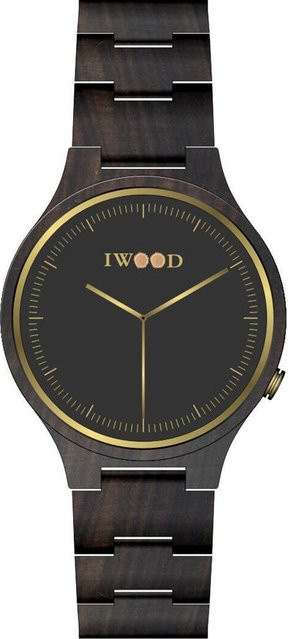Iwood Herrenuhr, Quarz, Holz, Braun, 42 mm - Bild 1