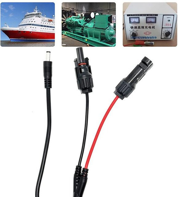 OnSaleZone MC4 auf DC 5521 Adapter Verlängerungskabel für Solarmodule, Wohnmobile und Yachten, Schwarz, Länge: 1,5 m - Bild 1