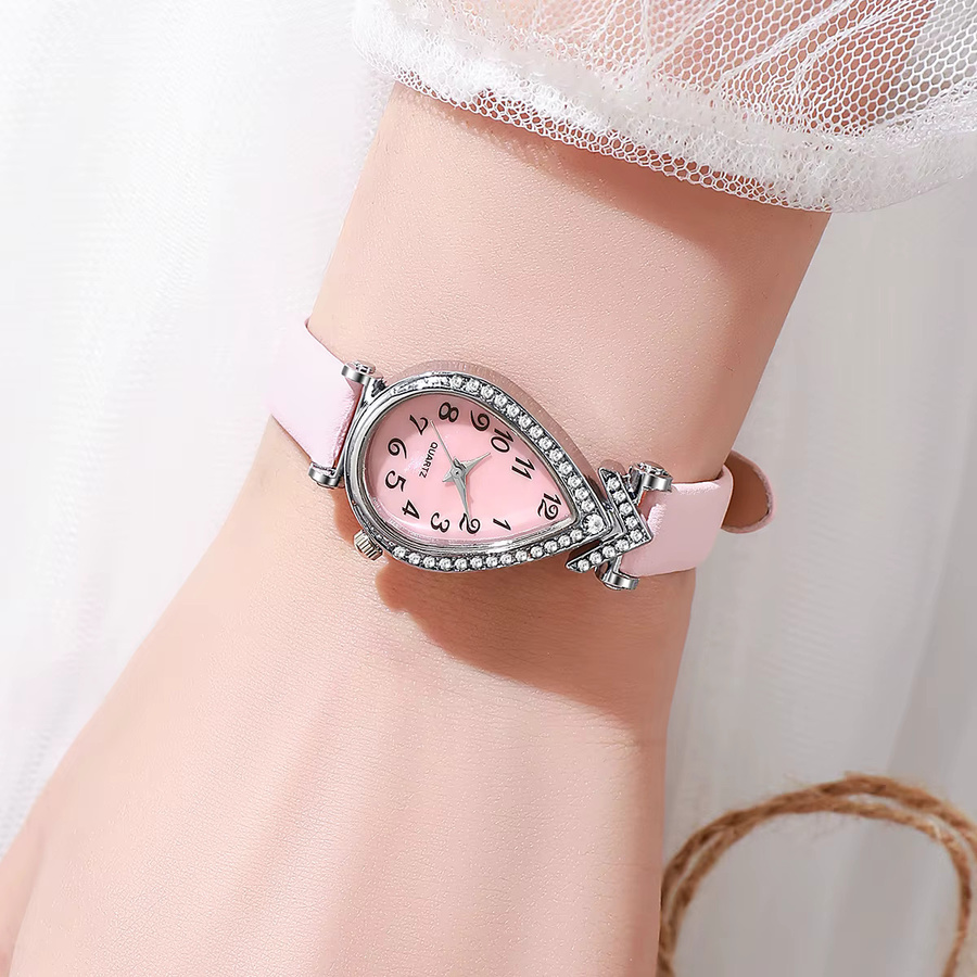 yolako Armbanduhr, Quarz, Leder, Grün, Diamantbesetzt, Damen - Bild 2