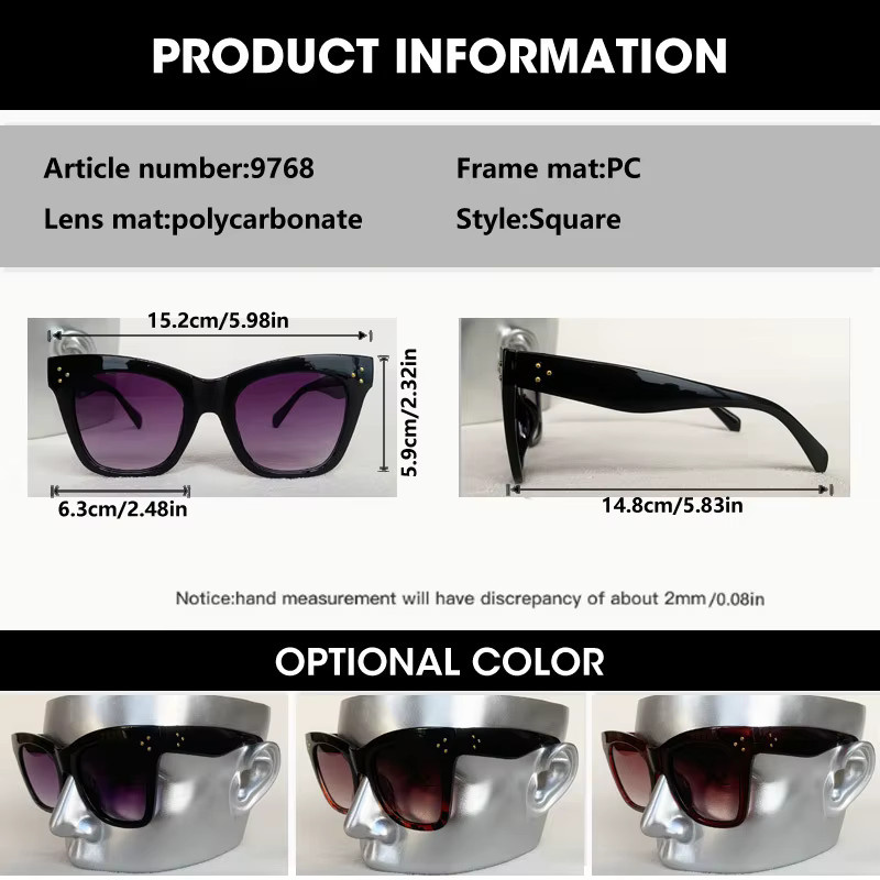 OCYCO Sonnenbrille Cat Eye, Vollrand, Kunststoff, Schwarz, Unisex - Bild 2