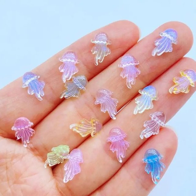 NAILFYOU Nageldesign Charms, 20 Stück, Quallen, Harz, Glänzend - Bild 1