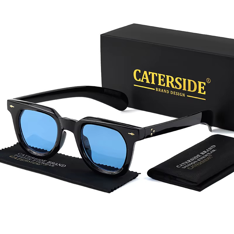 CATERSIDE Sonnenbrille, Retro, Vollrand, Kunststoff, Schwarz, Unisex - Bild 1