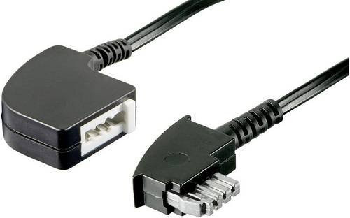 Basetech Fax Verlängerungskabel TAE-N-Stecker auf TAE-N-Kupplung, Schwarz, 10 m - Bild 1