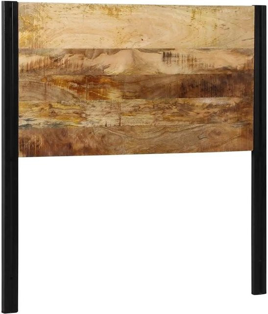 vidaXL Kopfteil aus Massivholz Mango und Eisen im Industrial Design, Farbe Braun, Breite: 100 cm - Bild 1