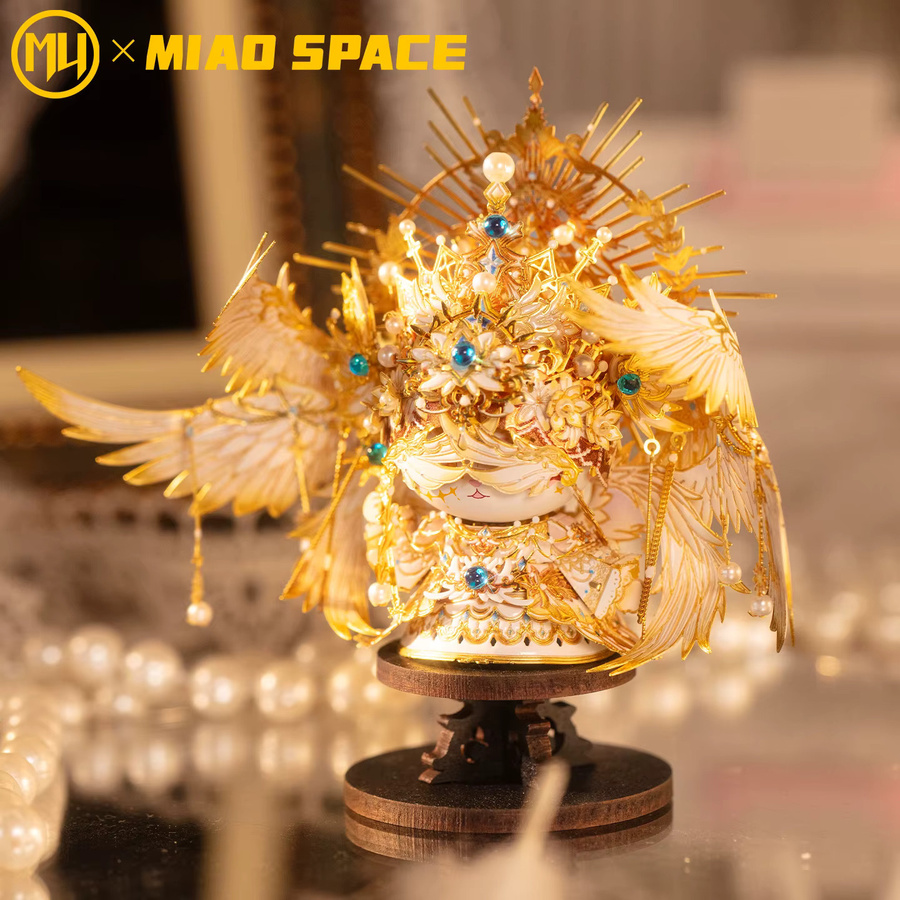 MU X MIAO SPACE Angel Cat, 3D Metallpuzzle, Weltraum, Gold - Bild 2