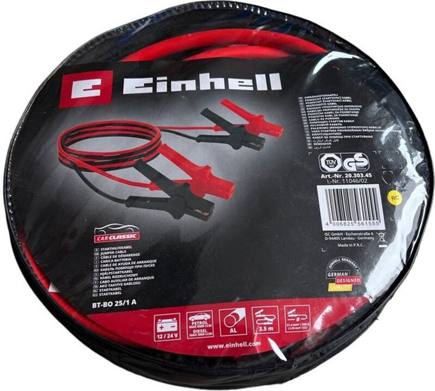 Einhell Starthilfekabel BT-BO 25/1 A in Schwarz und Rot, Länge: 3,5 Meter - Bild 2
