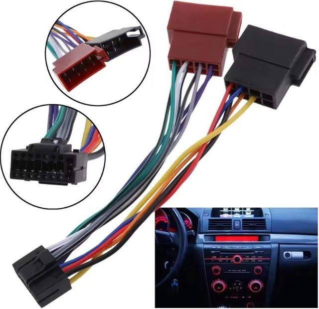 WYMECT 16-Pin ISO Verkabelungsadapter für Kenwood Autoradios, Audio-Konverter in Multicolour - Bild 1