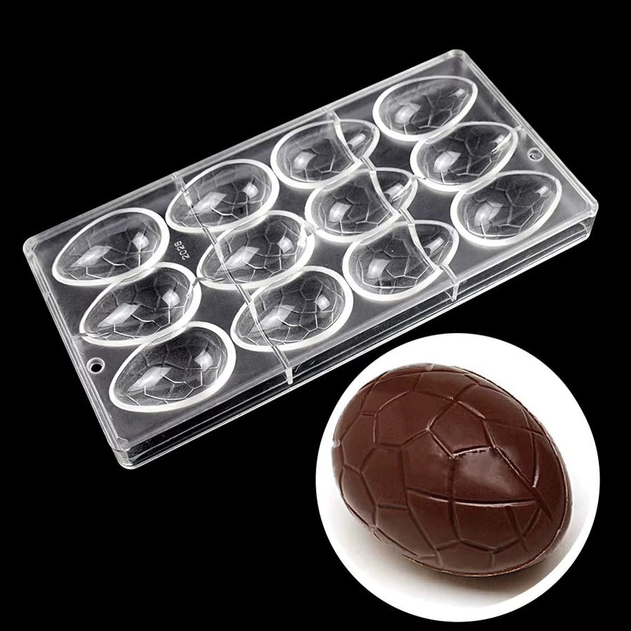 ALICAKE Osterei-Schokoladenform aus Polycarbonat in Transparent, ovale Backform für Schokolade und Gebäck - Bild 2