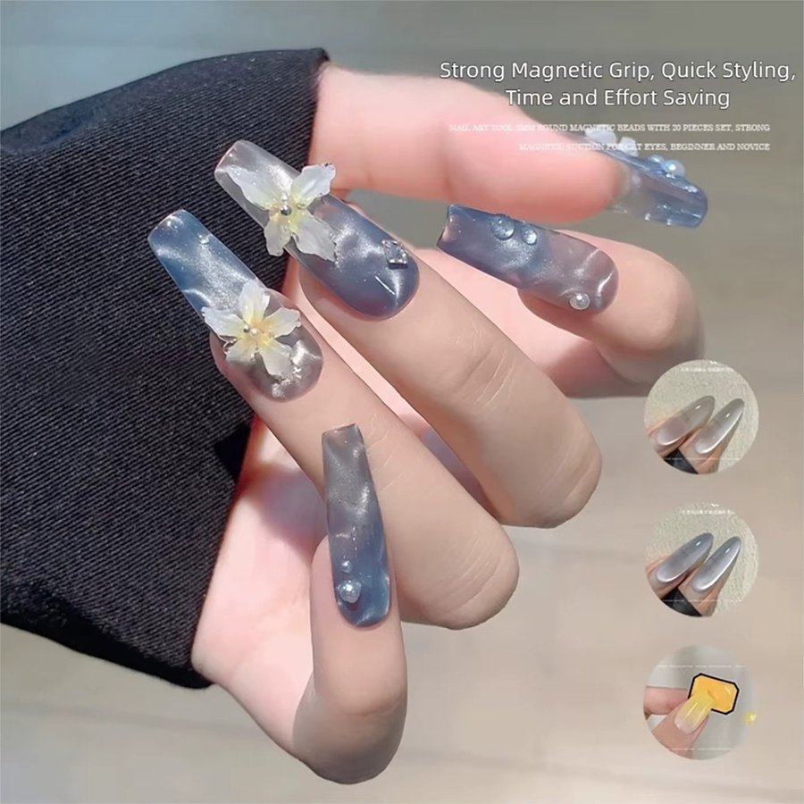 MIANEL Eisblumen-Katzenaugen-Nagelmagnet mit Wasserwellen-Effekt - Bild 2