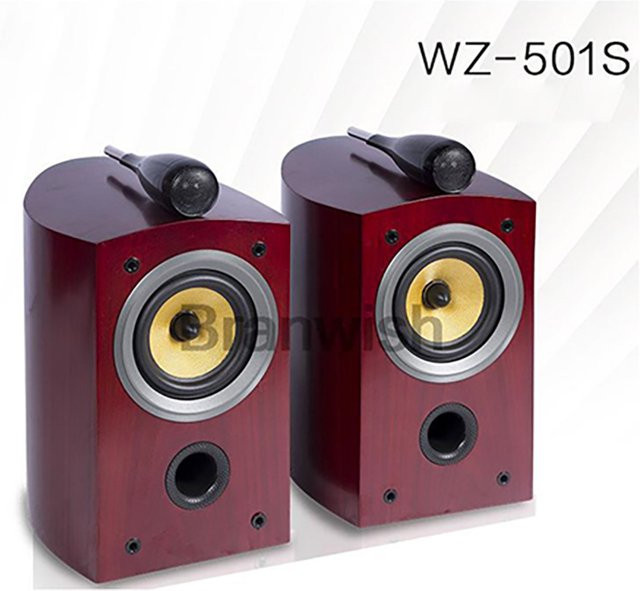 Branwish Passiver 2-Wege HiFi Regallautsprecher in Braun, 5,5 Zoll Monitorlautsprecher mit 75-150W für Heimkino und Studio - Bild 1
