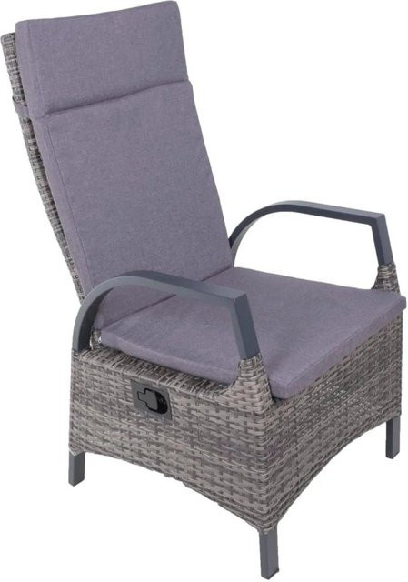 DELUKE Gartenstuhl 2er Set BERN Wetterfeste Outdoor Essstühle mit Aluminiumgestell und Kunststoffgeflecht in Schwarz, B/T/H: 47 x 58 x 113 cm - Bild 1