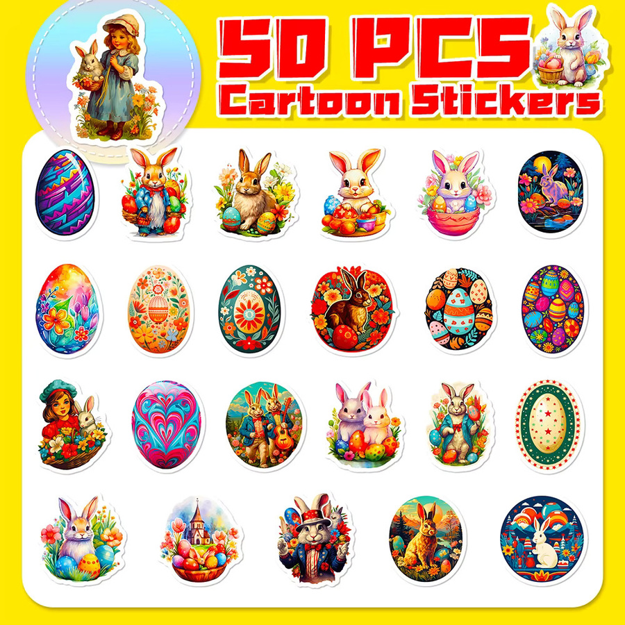 Charile Kawaii Osterei Kaninchen Tier Aufkleber, Sticker, multicolor - Bild 3
