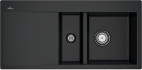 Villeroy & Boch Subway 60 Flat Küchenspüle aus Keramik, flächenbündig, Pure Black, Breite: 60 cm - Bild 1