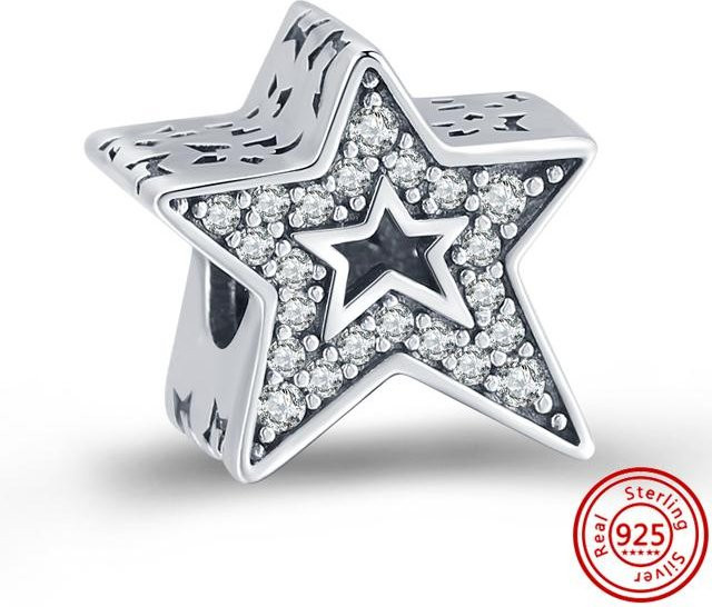 Anhänger 925 Silber, Zirkonia, Damen, Globus, Galaxie, Mond, Sterne - Bild 1