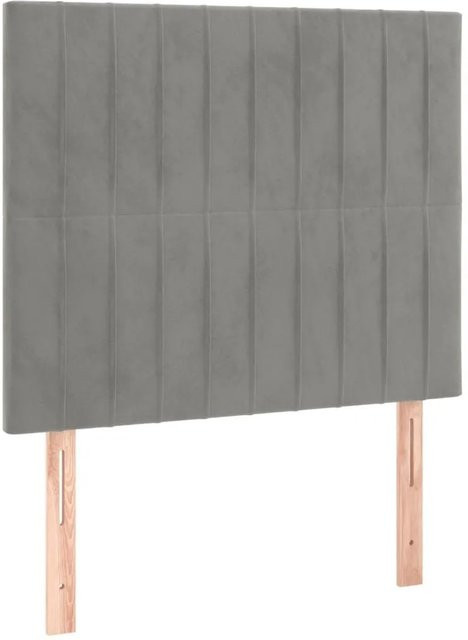 vidaXL Kopfteil aus Samt in Hellgrau, B/T/H: 80 x 5 x 118-128 cm - Bild 1