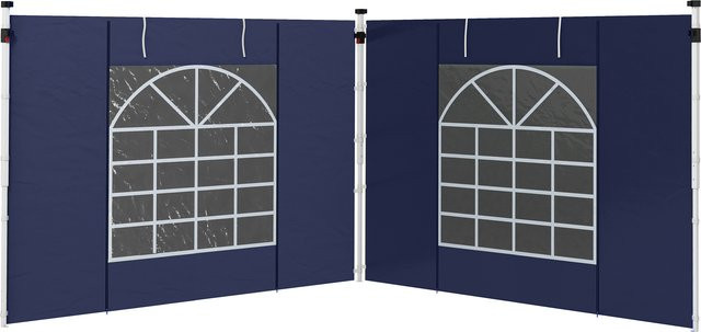 Outsunny Ersatz-Seitenwände für Pavillon 3x3m und 3x6m mit Fenster und Tür aus Oxford-Material in Blau - Bild 1
