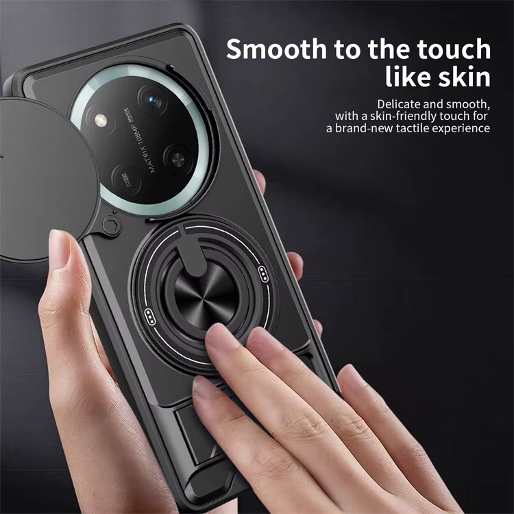 Magnetische Handyhülle für Honor Magic 8 Pro, 7, 8 Lite, X9B, X9A, X9D, X60, X70, X50, X9C mit 360 Grad drehbarem Kunststoffring in Schwarz - Bild 6