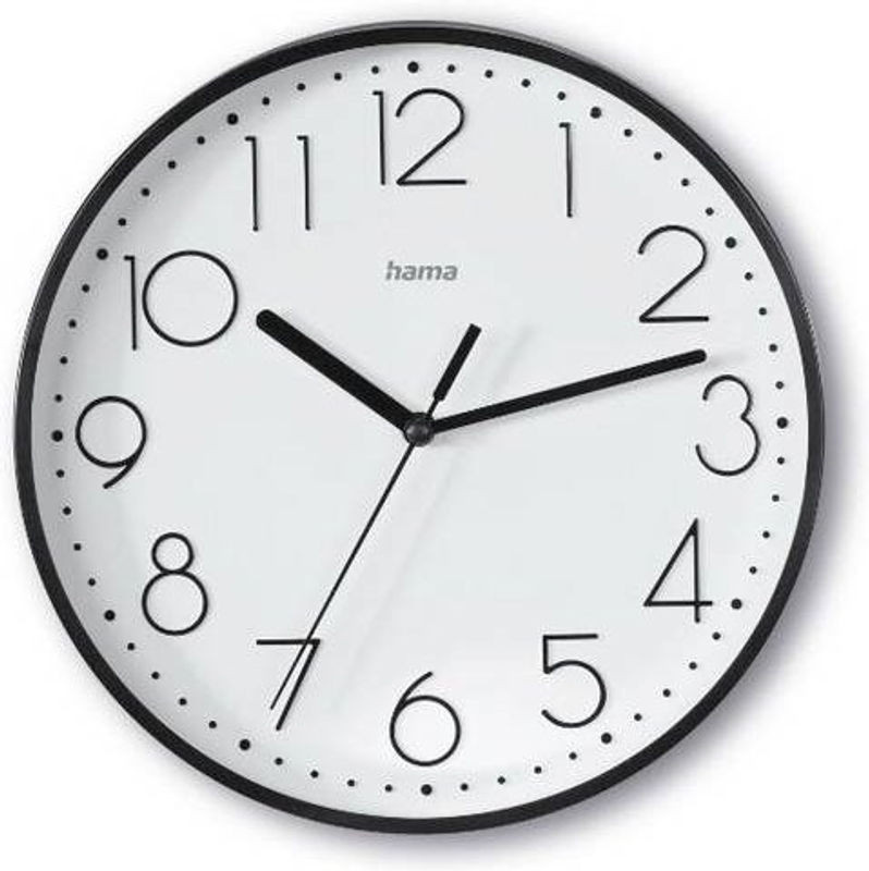 Hama Wanduhr Salina Schwarz Analog Geräuschlos Durchmesser: 22 cm, Tiefe: 3,5 cm - Bild 1