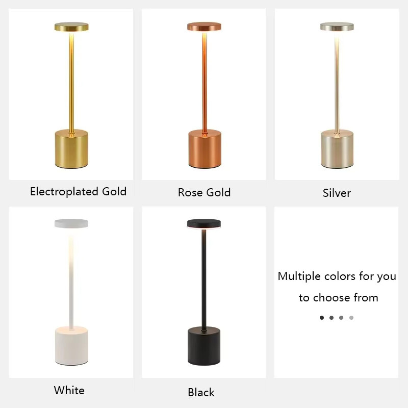 Ammtoo LED Tischlampe aus Metall, wiederaufladbare kabellose Nachttischlampe mit Touch-Funktion und drei Lichtfarben, weiß - Bild 2