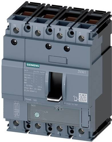 Siemens 3VA1112-5EE46-0AA0 Leistungsschalter in Grau mit einem Einstellbereich von 88 - 125A und einer Schaltspannung von max. 690 V/AC - Bild 1