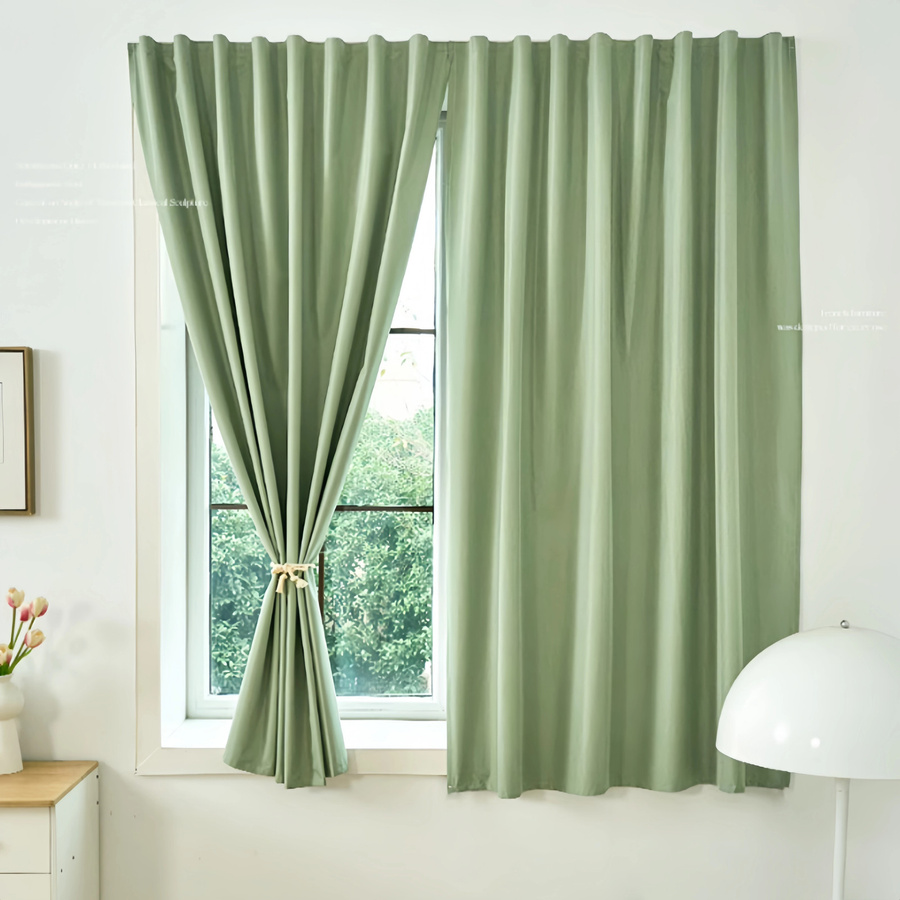 CENTURyMiG Verdunkelungsvorhänge mit Klettverschluss, doppellagiges Stoffpanel, Green, Breite: 135 cm, Höhe: 100 cm - Bild 2