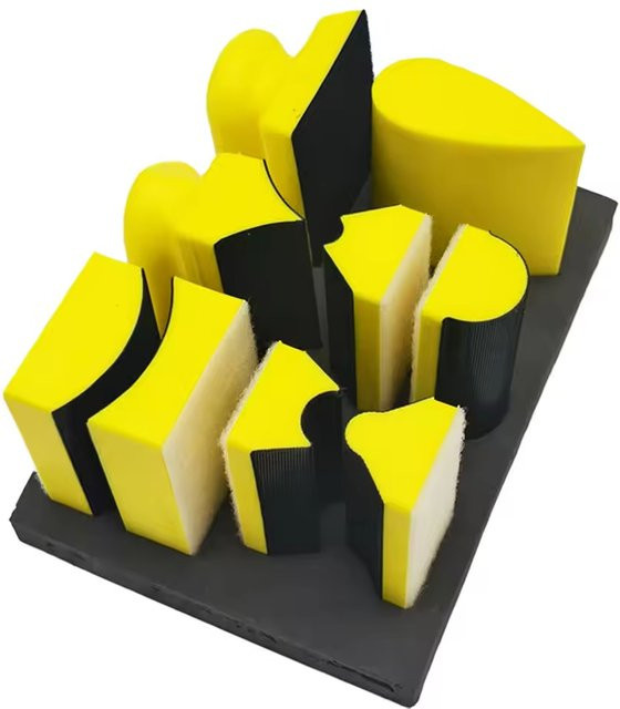 9-teiliges Handschleifblock-Set mit Klettverschluss für Holz und Metall - Bild 1