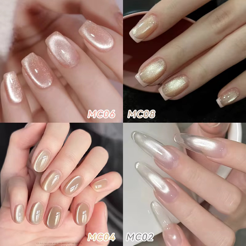 LILYCUTE Jelly Nude Cat Magnetisches Nagel-Gel-Lack-Set, 6-teilig, Nude, Glänzend - Bild 4