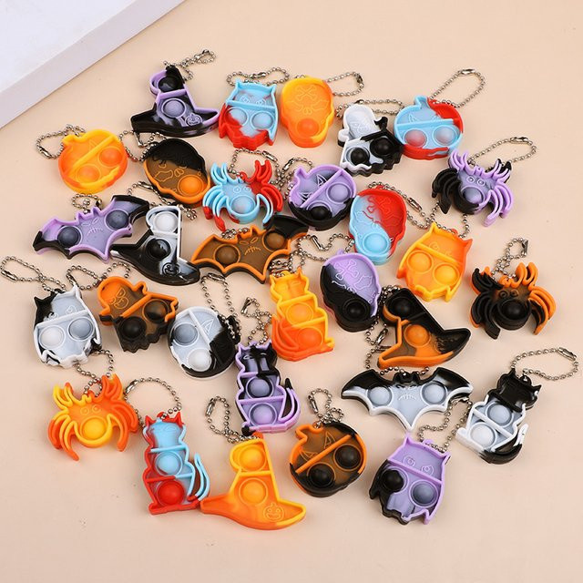 ZQNYCY Halloween Mini Pop Schlüsselbund, Kürbis Spinne, 10-teiliges Set - Bild 1