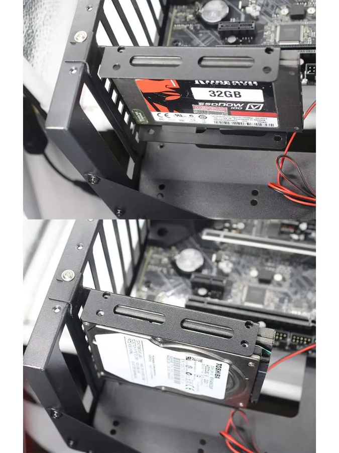 Ninth World Festplattenadapter 2,5 auf 3,5 Zoll aus Metall für PCI SSD und HDD, Schwarz - Bild 5