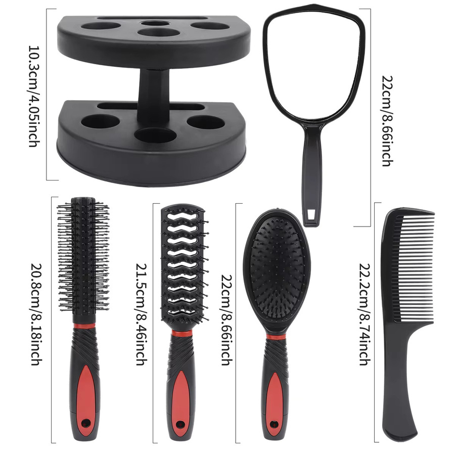 RANCAI Spiegelkamm-Set, 4/5 Stück, für lockiges und glattes Haar, Kinder - Bild 2
