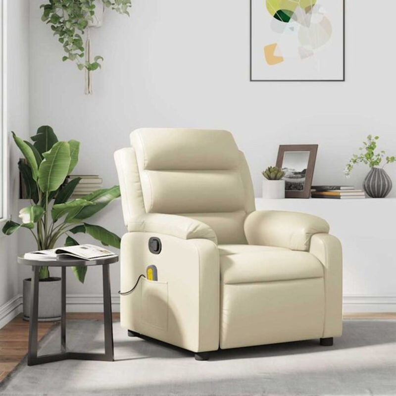 Massagesessel vidaxl in Creme aus Kunstleder im modernen Design - Bild 1