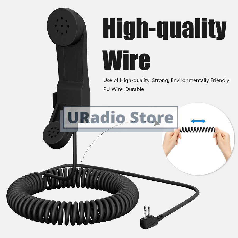 RONGYIN PTT-Lautsprechermikrofon Typ K in Schwarz für Funkgeräte DM-32 UV-25M TG-UV2 UV-K1 UV-K6 - Bild 2