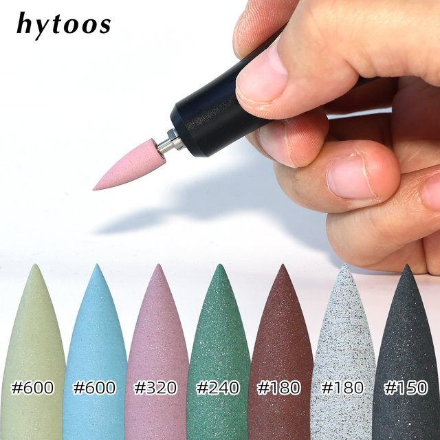HYTOOS Kegel Silikon Nagel Bohrer Bits, 6x16mm, für Maniküre & Pediküre - Bild 1