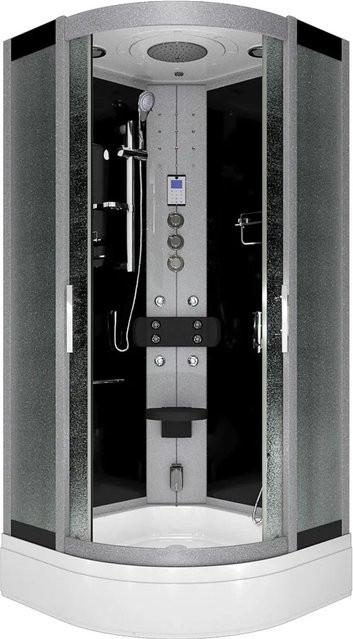 AcquaVapore Duschkabine D46-63M1 Komplettdusche mit Regendusche, Handbrause, LED-Beleuchtung und Fußmassage, B/T: 100 x 100 cm - Bild 1