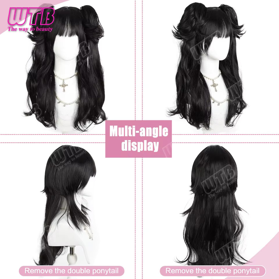 WTB Lolita-Perücke, synthetisch, Doppel-Pferdeschwanz mit Pony, Damen - Bild 4
