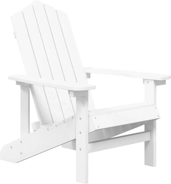 Furnicato Adirondack Gartenstuhl aus HDPE in Weiß mit Metallrahmen und Armlehnen - Bild 1