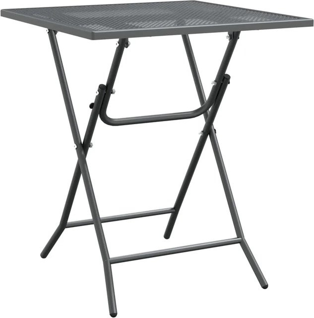 vidaXL Gartentisch aus Metall in Anthrazit, B/T/H: 60 x 60 x 72 cm - Bild 1