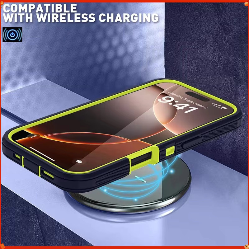 CHAOYIDIAN Armor Defender Handyhülle für iPhone mit Standfunktion und Schutzabdeckung in Blau - Bild 2