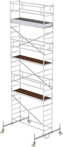 MUNK Günzburger Steigtechnik Alu-Rollgerüst für Montage ohne Werkzeug, Farbe: Silber, Länge: 245 cm, maximale Arbeitshöhe: 8,5 m - Bild 1
