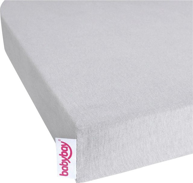 Babybay 2er-Pack Jersey-Spannbetttücher Deluxe für Beistellbetten in Grau - Bild 1