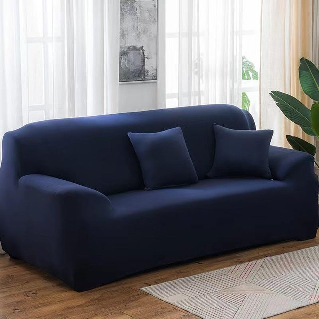 Yiran bag Elastische Sofabezüge im 2er-Set für 1-Sitzer, Navy Blau, L-Form Schonbezüge mit verdickten Ecken - Bild 1