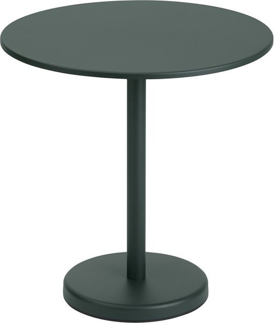 Muuto Linear Steel Gartentisch Rund, Grün, Pulverbeschichteter Stahl, Matt - Bild 1