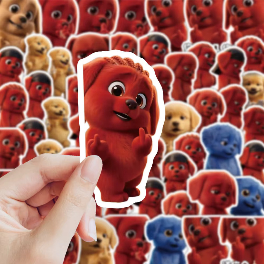 60 Stück Clifford der große rote Hund Aufkleber in Rot und Multicolour für Laptop, Scrapbook, Gepäck und DIY-Projekte - Bild 2