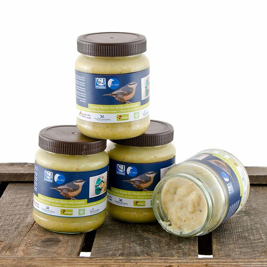 Vivara Starter-Set Vogelfutter mit Dublin Erdnussbutterglas-Halter aus Holz und 5 Sorten Erdnussbutter, Mehrfarbig - Bild 3